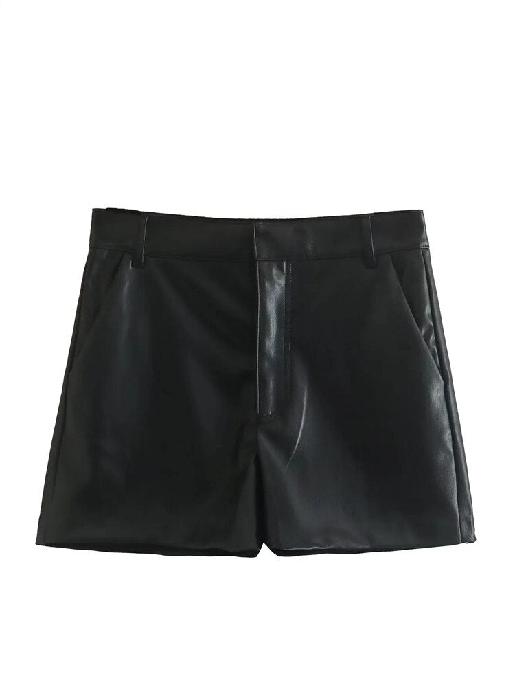 Faux Leather Shorts