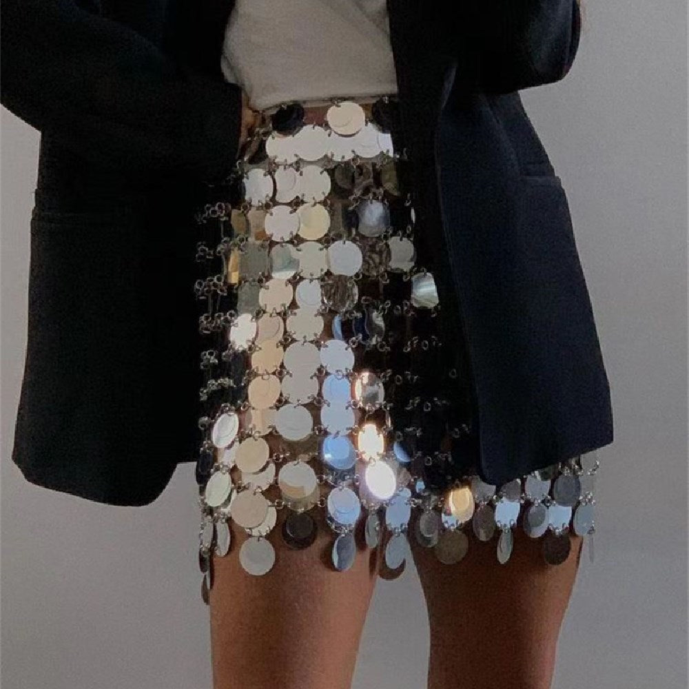 Shiny Sequins Mini Skirts