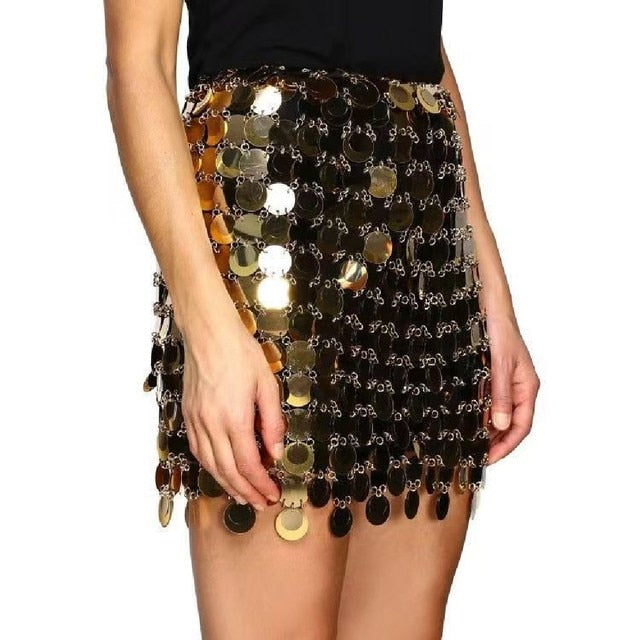 Shiny Sequins Mini Skirts