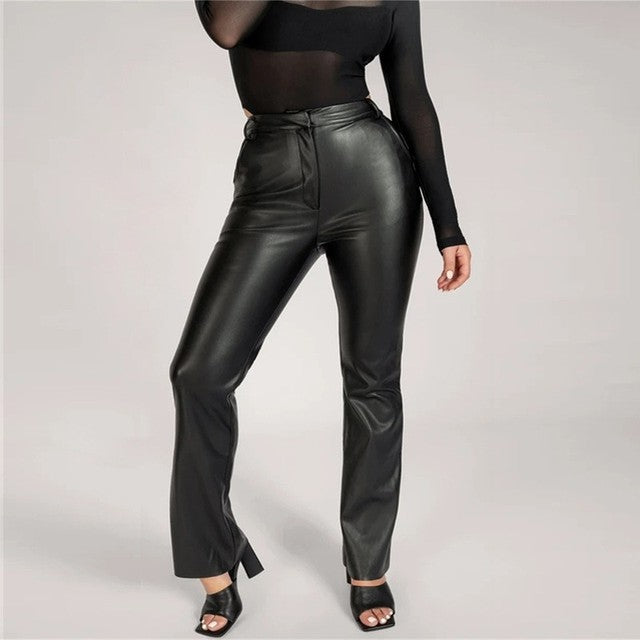 PU leather pants