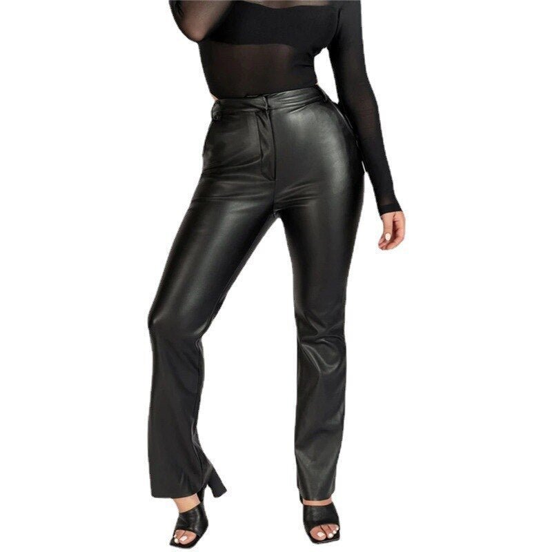 PU leather pants