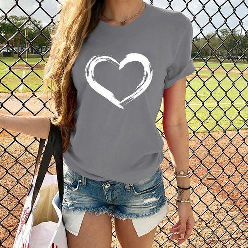 Wine Heartbeat Print T Shirt