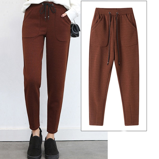 Thick Drawstring Elastic Waist Loose Sweatpants