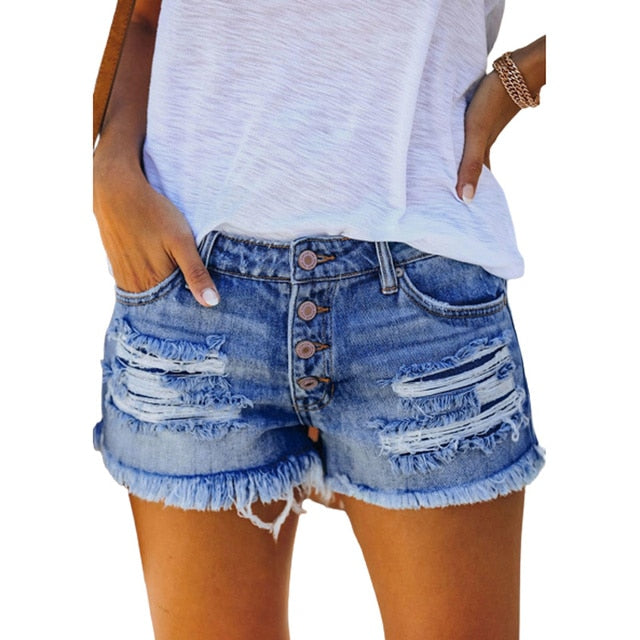 High Waisted Rise Short Jeans