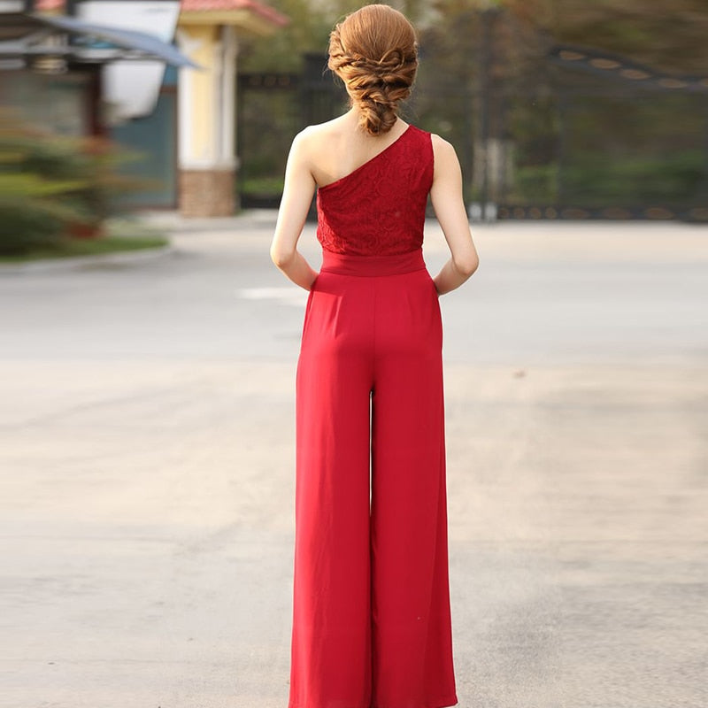 Elegant Chiffon Off Shoulder Jumpsuit