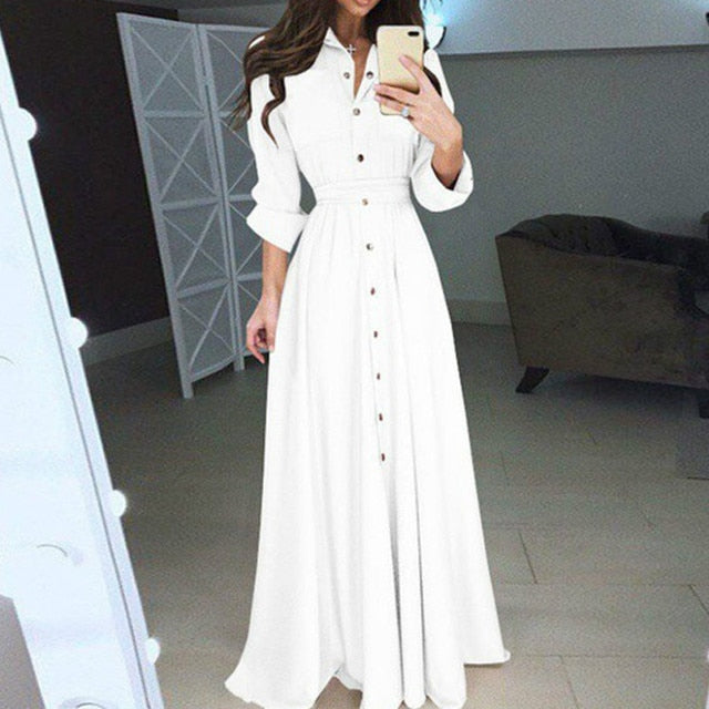 Long Sleeve Casual Loose Maxi Dress