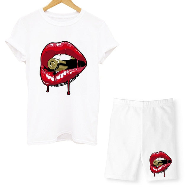 Lips T Shirts And Shorts