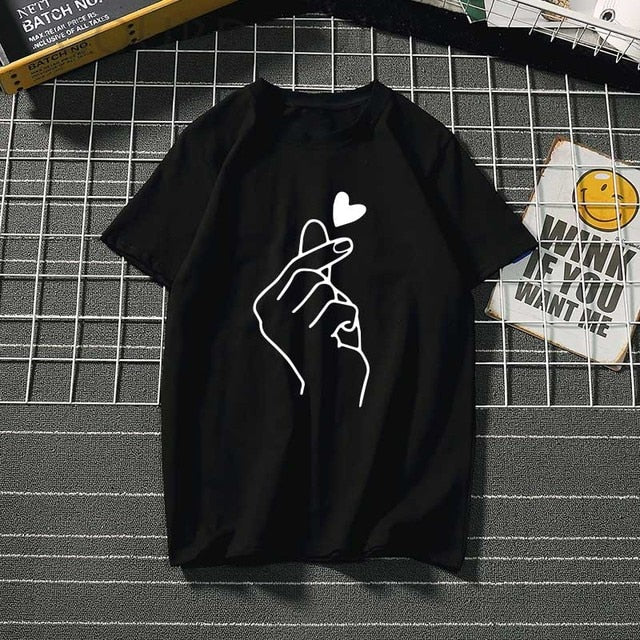 Casual Heart Graphics T-shirt