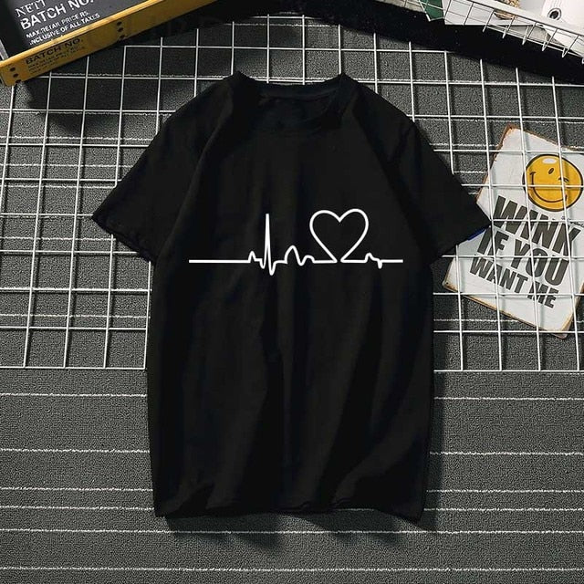 Casual Heart Graphics T-shirt