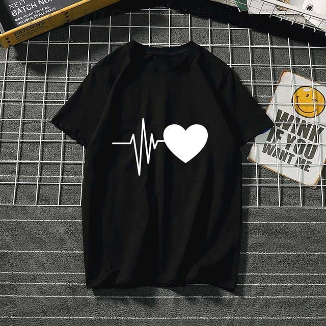 Casual Heart Graphics T-shirt