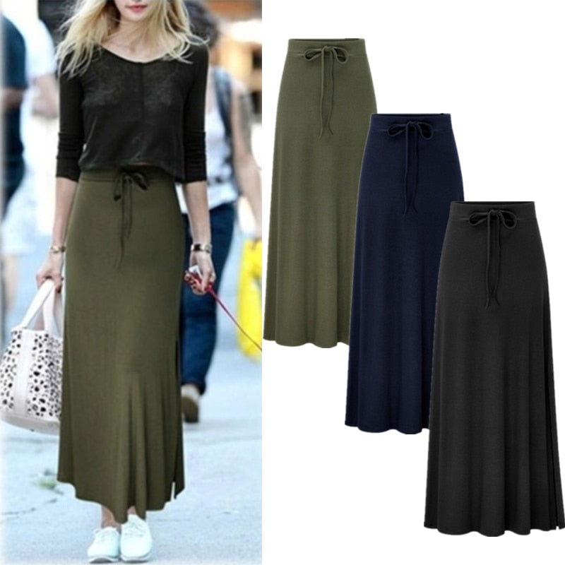 Slim Long Loose Sheds Split Skirts