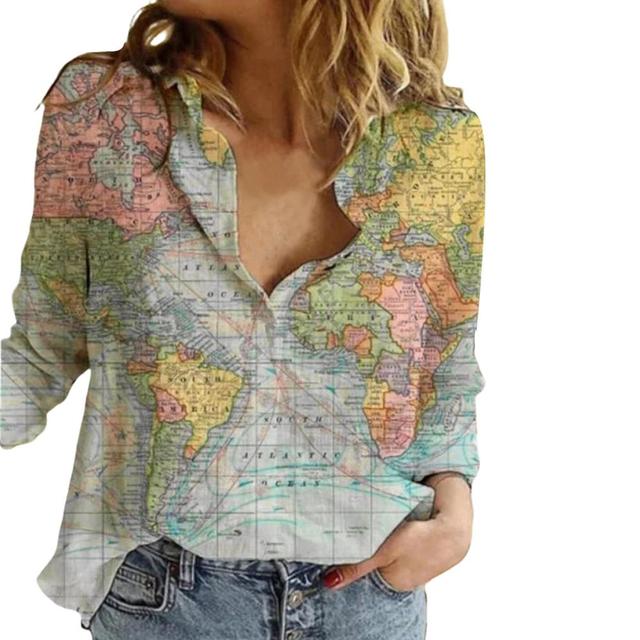 World Map Print Shirt