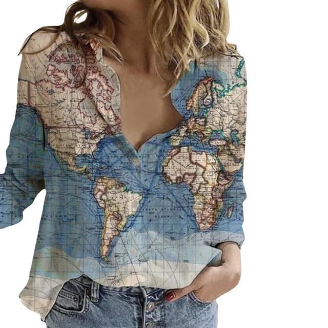 World Map Print Shirt