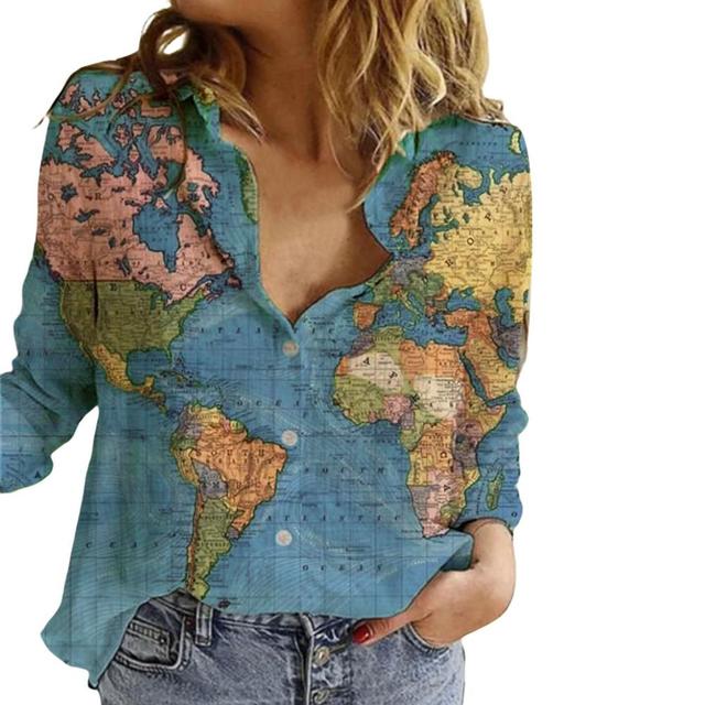 World Map Print Shirt