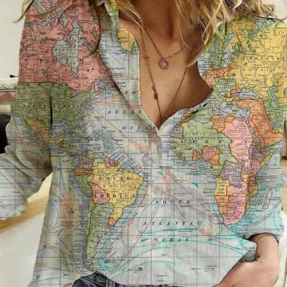 World Map Print Shirt