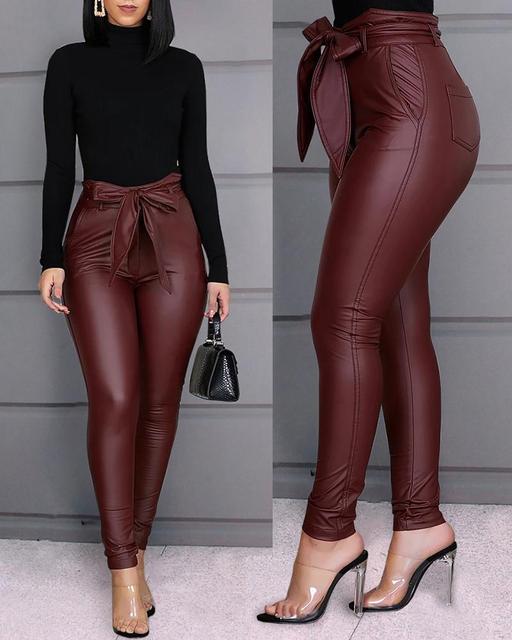 Vintage PU Leather Pants