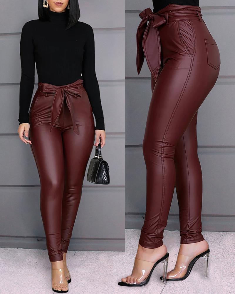 Vintage PU Leather Pants