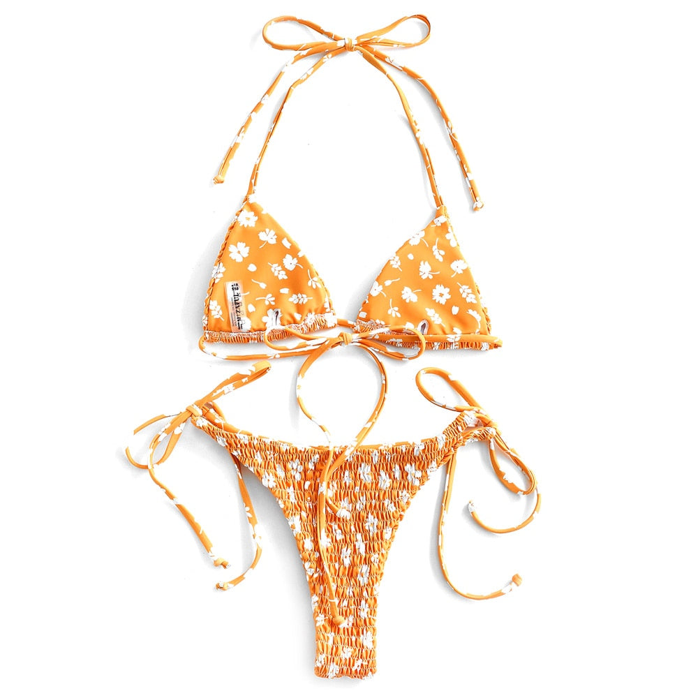 Halter Print Swimwear