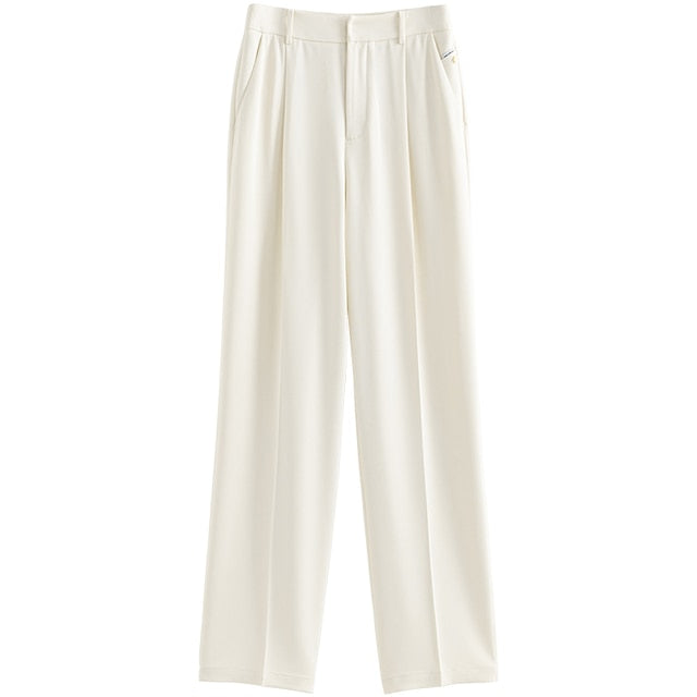 High Waist Wide Leg Pants Pleated Straight Pants