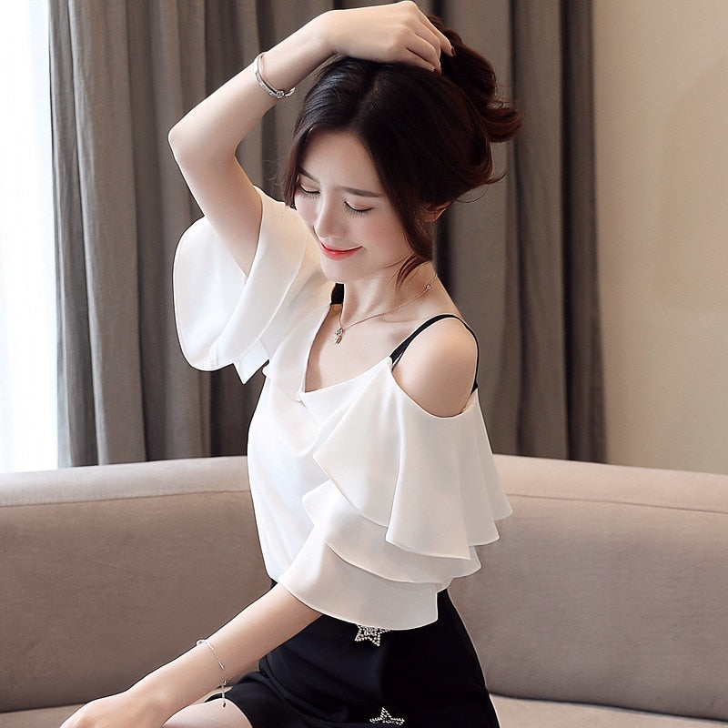 Chiffon Off Shoulder Blouse